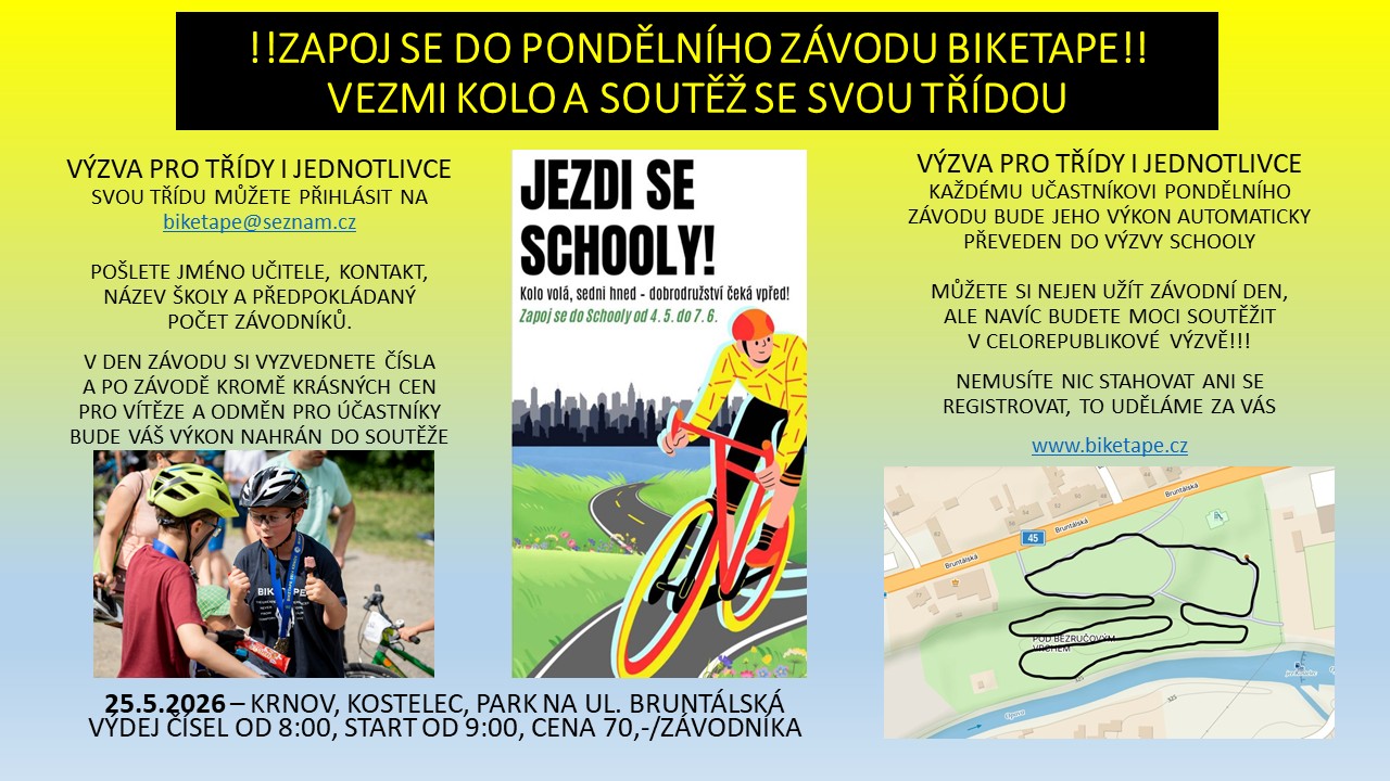 Biketape závod pro školy